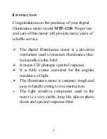 Preview for 2 page of MTP MTP-1210 Instruction Manual