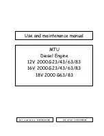 MTU 12V 2000 G23 Use And Maintenance Manual preview