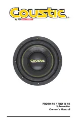 MTX Coustic PRO10-44 Owner'S Manual preview