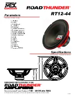 Preview for 1 page of MTX RoadThunder RT12-44 Specifications