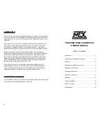 Preview for 5 page of MTX SW1 Owner'S Manual