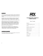 Preview for 5 page of MTX SW1010 Owner'S Manual