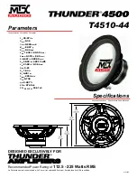 MTX Thunder T4510-44 Specifications preview