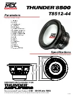 Preview for 1 page of MTX Thunder T8512-44 Specifications