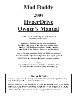 Предварительный просмотр 1 страницы Mud Buddy 2004 HyperDrive Owner'S Manual