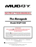 Preview for 1 page of Muddy The Renegade MQP1500 Instruction Manual