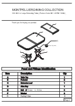 Предварительный просмотр 2 страницы Multay MONTPELLIER DINING MO-2875M-NNN Assembly Instructions