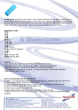 Preview for 1 page of Multi-COM VodaStar Clip Series Quick Start Manual