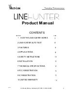 Preview for 2 page of Multi-Link Line Hunter Product Manual