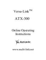 Предварительный просмотр 1 страницы Multi-Link Versa-Link ATX-300 Operating Instructions Manual