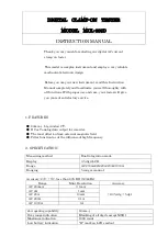 MULTI MEASURING INSTRUMENTS MCL-800D+ Instruction Manual preview