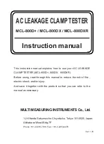 MULTI MEASURING INSTRUMENTS MCL-800D+ Instruction Manual preview