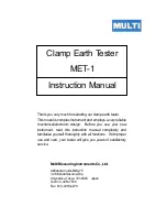 MULTI MEASURING INSTRUMENTS MET-1 Instruction Manual preview