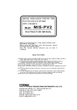 Preview for 1 page of MULTI MEASURING INSTRUMENTS MIS-PV2 Instruction Manual