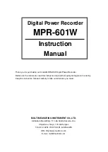 MULTI MEASURING INSTRUMENTS MPR-601W Instruction Manual preview