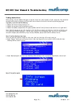 Preview for 13 page of multicomp MC-I20 User Manual & Troubleshooting