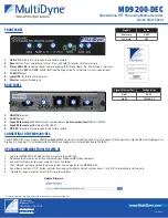 MultiDyne MD9200-DEC Quick Start Sheet preview