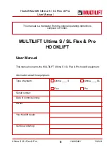 Предварительный просмотр 5 страницы MULTILIFT Ultima S Flex User And Maintenance Manual