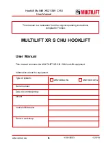 Preview for 5 page of MULTILIFT XR S User And Maintenance Manual