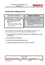 Preview for 61 page of MULTILIFT XR S User And Maintenance Manual