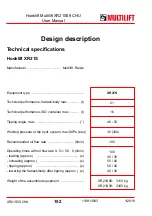 Preview for 152 page of MULTILIFT XR S User And Maintenance Manual