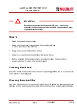 Preview for 171 page of MULTILIFT XR S User And Maintenance Manual