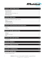 Preview for 2 page of Multilink 010-505-10 Installation And Operation Manual