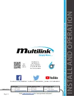 Preview for 18 page of Multilink 010-505-10 Installation And Operation Manual