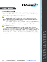 Preview for 4 page of Multilink 072-722-10 Installation Manual