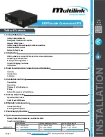 Preview for 1 page of Multilink EDP Series Installation Manual