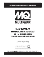 MULTIQUIP DCA10SPX3 Operation And Parts Manual preview