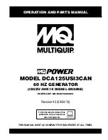 MULTIQUIP DCA125USI3CAN Operation And Parts Manual предпросмотр