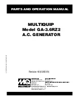 MULTIQUIP GA-3.6RZ2 Parts And Operation Manual preview