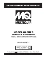 MULTIQUIP GA6HZR Parts And Operation Manual preview