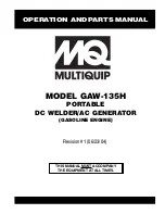 MULTIQUIP GAW-135H Operation And Parts Manual preview