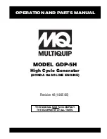 Preview for 1 page of MULTIQUIP GDP-5H Operation And Parts Manual