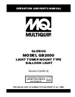 Предварительный просмотр 1 страницы MULTIQUIP Globug GB2000 Operation And Parts Manual