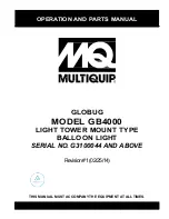 MULTIQUIP GloBug GB4000 Operation And Parts Manual предпросмотр