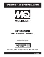 Предварительный просмотр 1 страницы MULTIQUIP HPHA36C5H Operation And Parts Manual