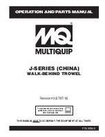 Preview for 1 page of MULTIQUIP J-SERIES Operation And Parts Manual