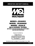 Preview for 1 page of MULTIQUIP js36h55 Operation And Parts Manual