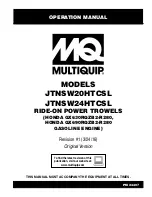 Preview for 1 page of MULTIQUIP JTNSW20HTCSL Operation Manual