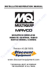 Предварительный просмотр 1 страницы MULTIQUIP Mayco C30HDG Installation & Operation Manual