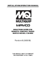 Предварительный просмотр 1 страницы MULTIQUIP MAYCO C30HDZ Installation & Operation Manual