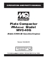 MULTIQUIP Mikasa MVC-40G Operation And Parts Manual preview