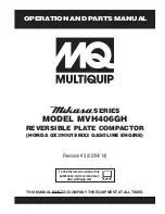 MULTIQUIP Mikasa Series MVH406GH Operation And Parts Manual предпросмотр