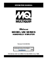 MULTIQUIP Mikasa UM Series Operation Manual предпросмотр