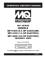 Preview for 1 page of MULTIQUIP MP1415E Operation And Parts Manual