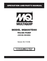 Preview for 1 page of MULTIQUIP MQ600TD80 Operation And Parts Manual