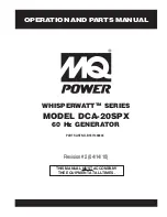 MULTIQUIP Power WHISPERWATT DCA-20SPX Operation And Parts Manual preview